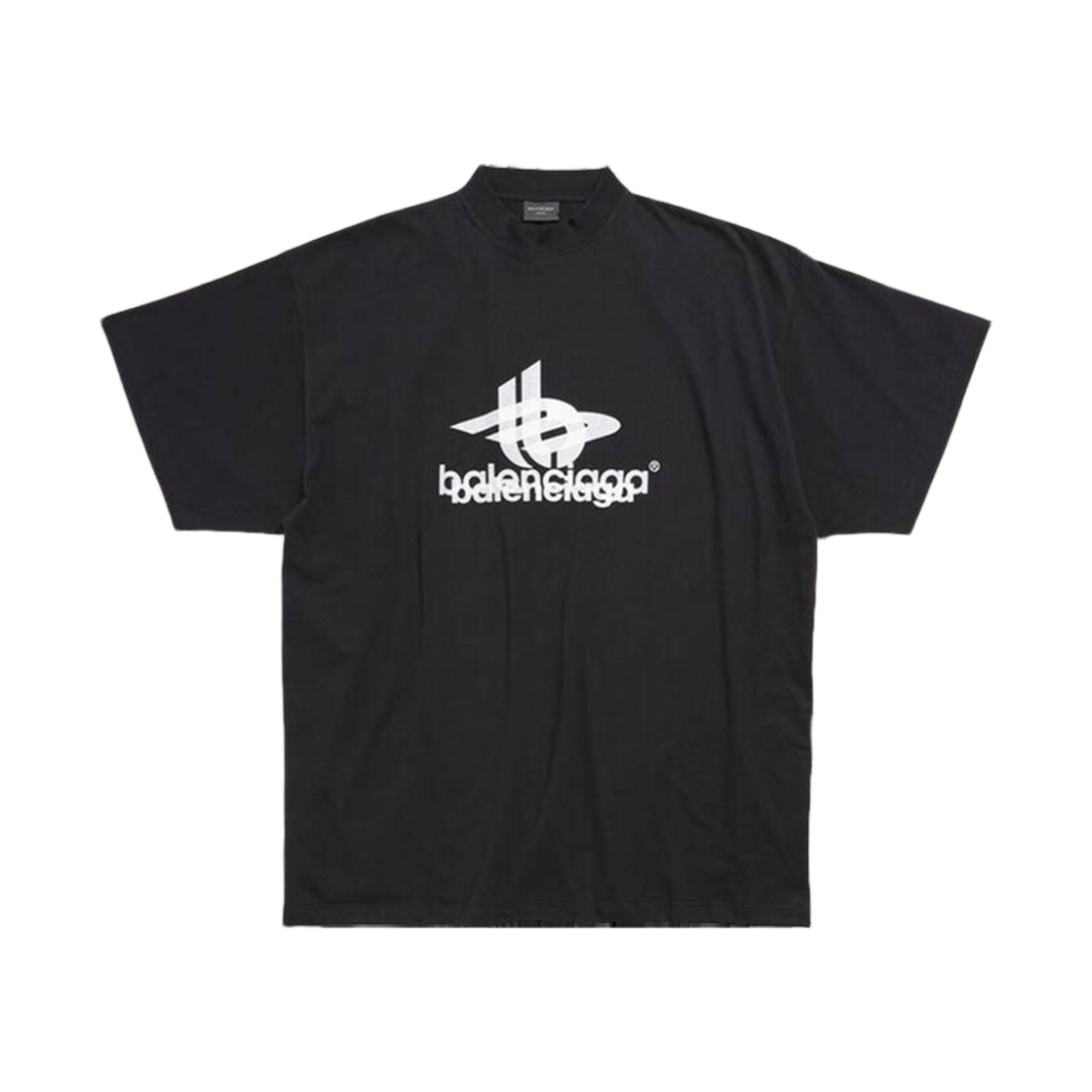 발렌시아가 레이어드 스포츠 티셔츠 오버사이즈 블랙