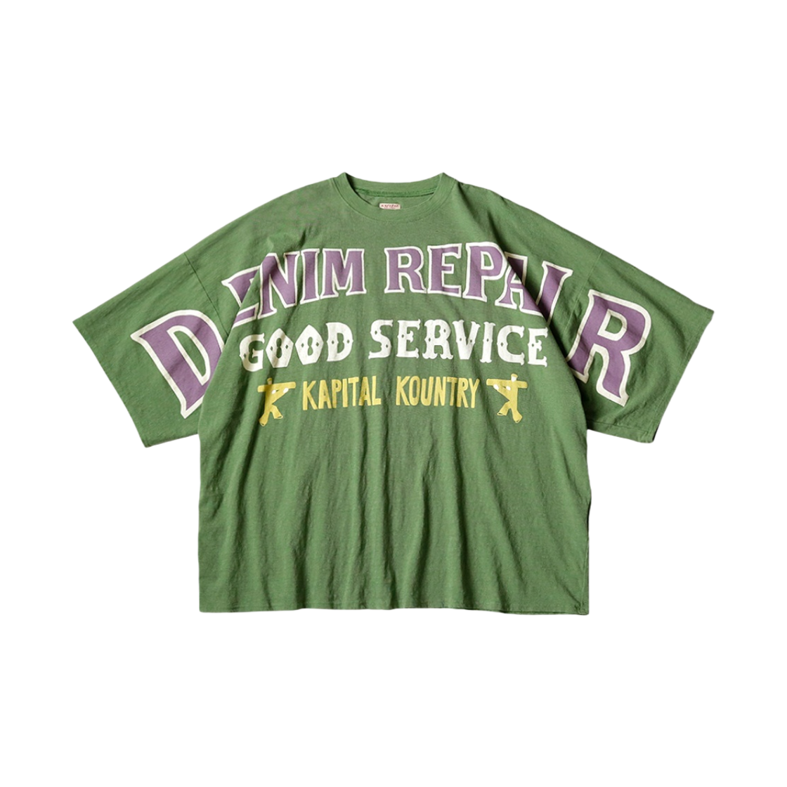 캐피탈 18.5 휴즈 티셔츠 (데님 리페어pt) 그린