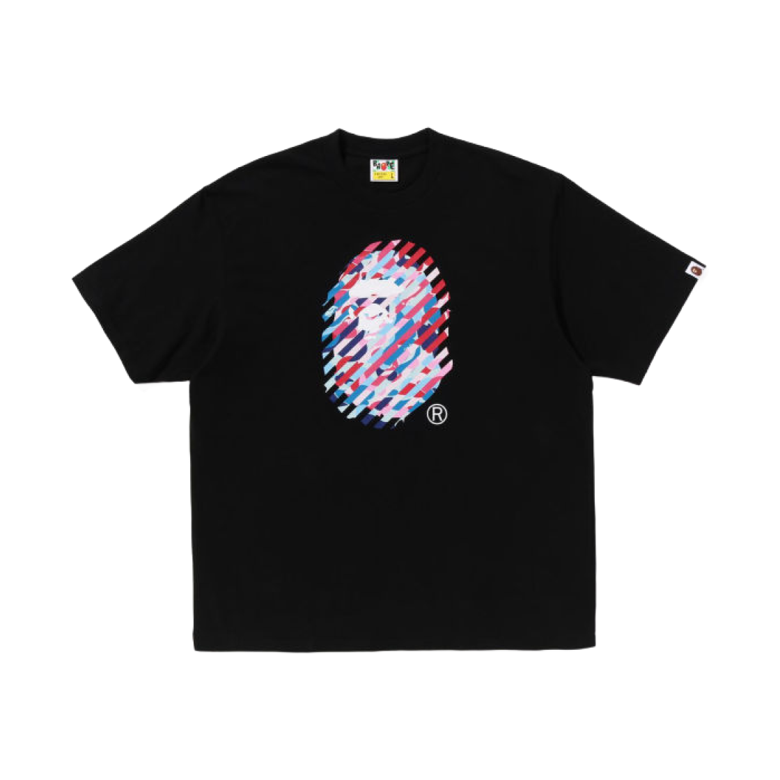 0ZXTEM110344N BAPE ABC Camo Illusion Ape Head Relaxed Fit T-Shirt Black
