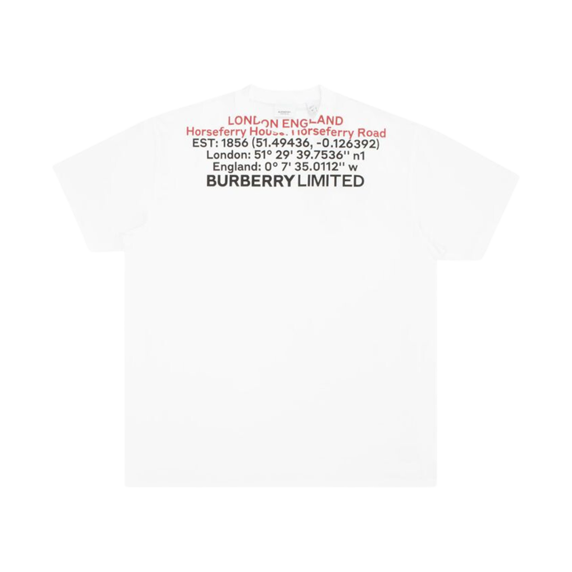 8048323 (W) Burberry Location Print Short Sleeve T-shirt White