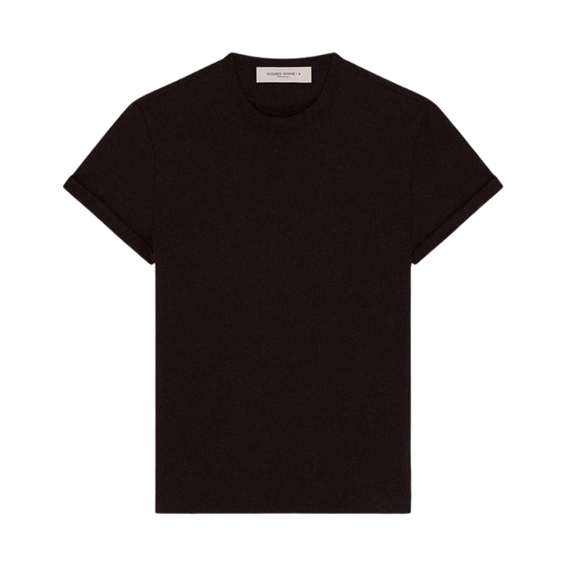 (W) 골든구스 레귤러 핏 디스트레스드 티셔츠 블랙((W) Golden Goose Regular Fit Distressed T-Shirt Black)