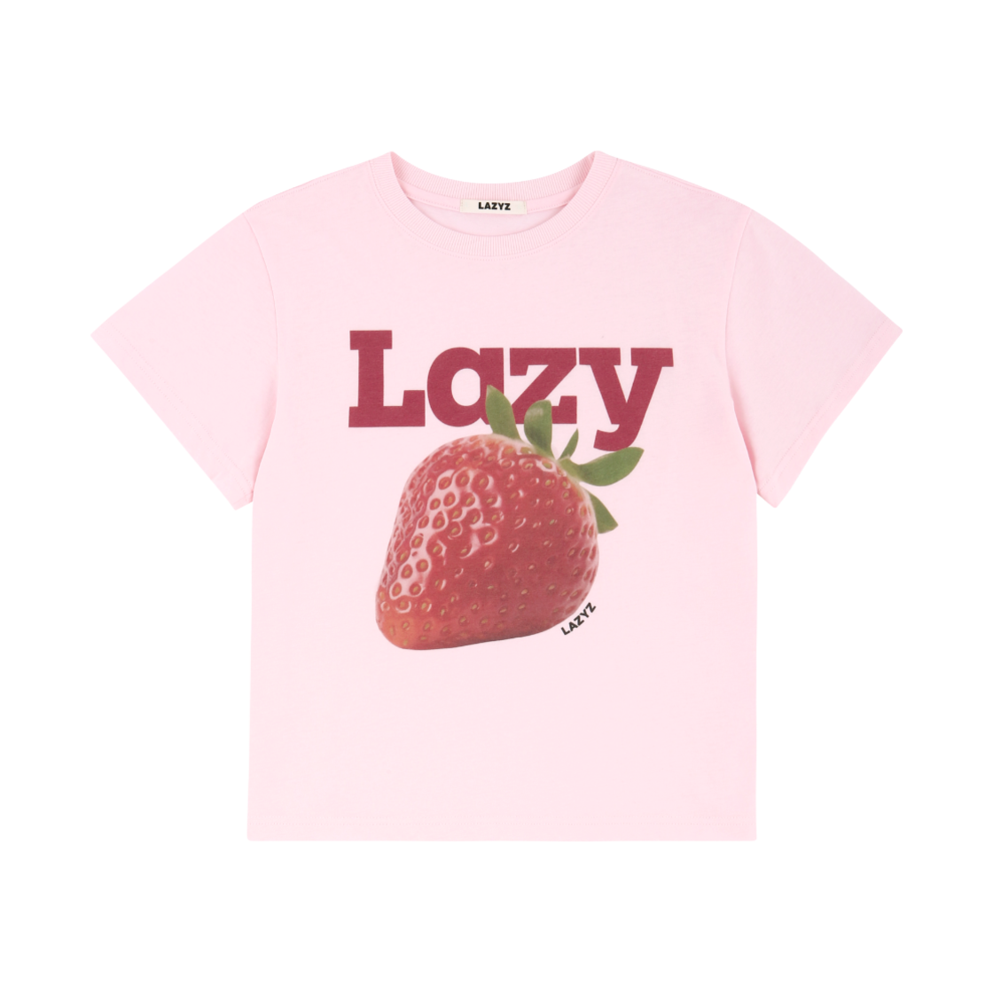 레이지지 레이지 스트로베리 크롭티셔츠 핑크