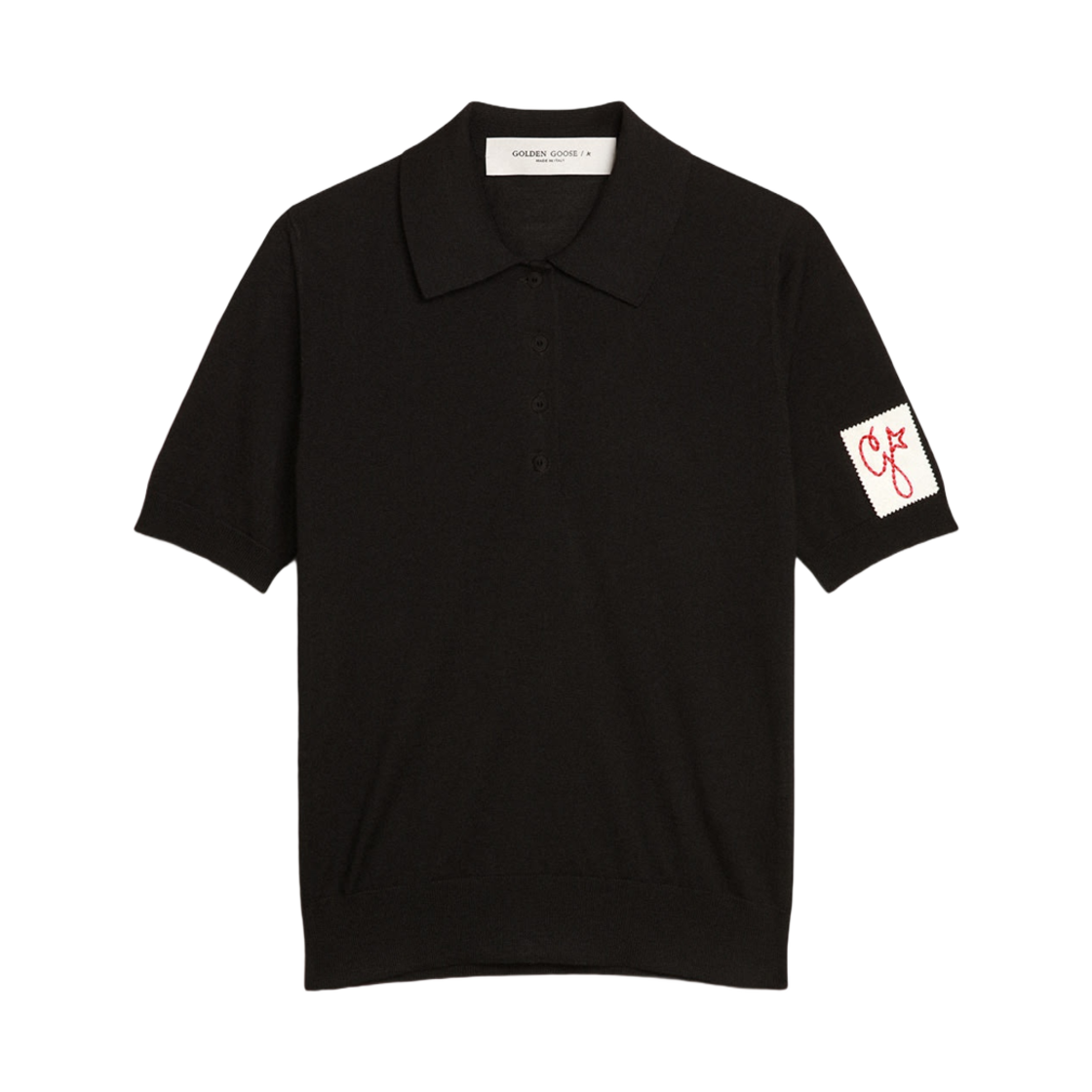 골든구스 카라 숏 슬리브 티셔츠 블랙(Golden Goose Collar Short Sleeve T-Shirt Black)