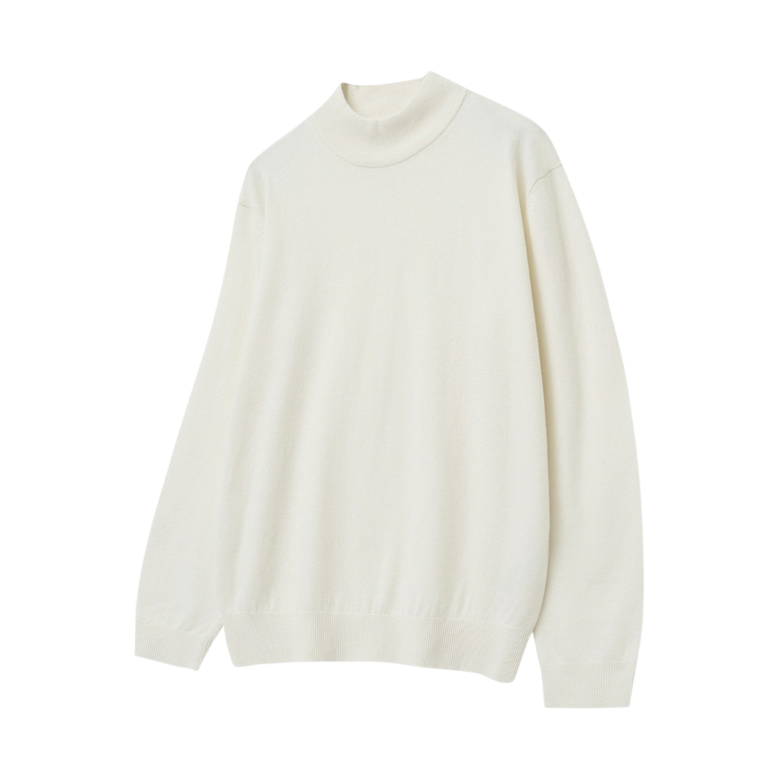 TNSW4F201IV TNGT Regular-fit Wool Cashmere Essential Mockneck Knit Ivory