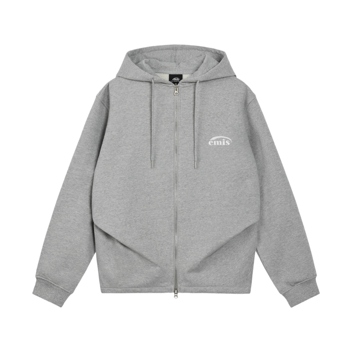 이미스 턱 디테일 후드 집업 멜란지 그레이(Emis Tuck Detailed Hood Zip Up Melange Gray)