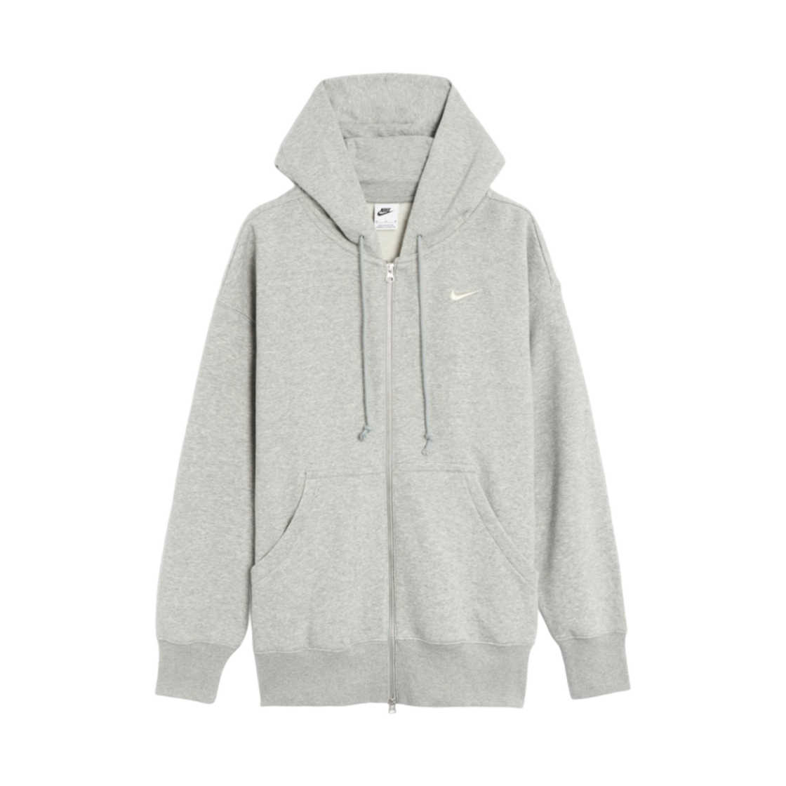 (W) 나이키 NSW 피닉스 플리스 오버사이즈 후드 집업 그레이 - 아시아