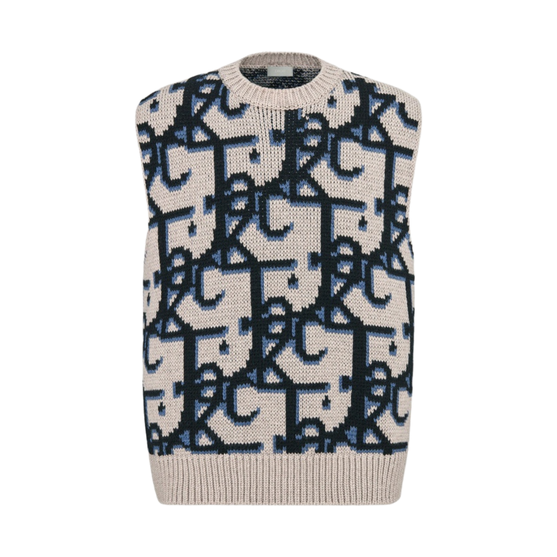 283M654AT357-C185 Dior x Cactus Jack Oversized Sleeveless Sweater Beige Black - 대표 이미지 #1
