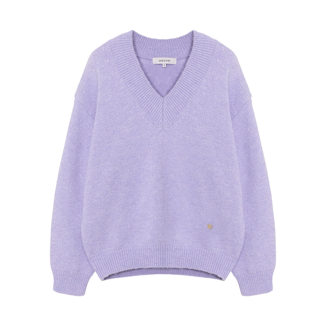 (W) 루에브르 울 브이넥 니트 풀오버 라이트 퍼플((W) Loeuvre Wool V-Neck Knit Pullover Light Purple)