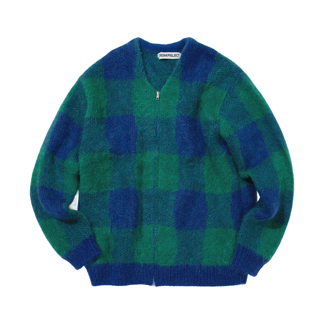 트렁크프로젝트 체크 집업 카디건 블루(TRUNKPROJECT Check Zip-Up Cardigan Blue)