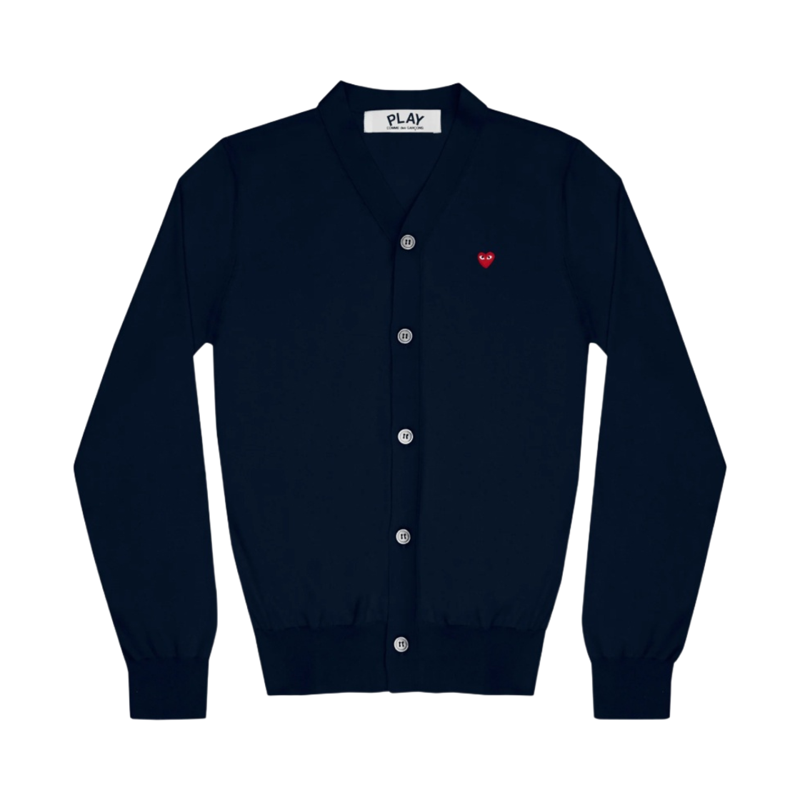 플레이 꼼데가르송 리틀 레드 하트 코튼 가디건 네이비(Play Comme des Garcons Little Red Heart Cotton Cardigan Navy) - 1