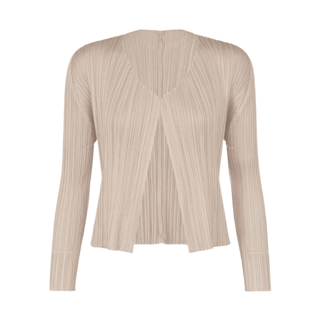 JO405-42 (W) Pleats Please Issey Miyake New Colorful Basics 4 Cardigan Greige