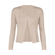 (W) Pleats Please Issey Miyake New Colorful Basics 4 Cardigan Greige