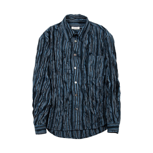 SE24SSH01BL Surface Edition Creased Stripe Shirt Blue