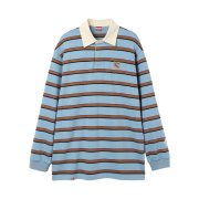 Menasoo Stripe Rugby T Shirt Skyblue