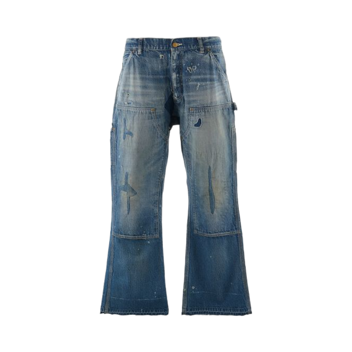 YS1-0000-066 Saint Mxxxxxx Denim Double Knee Blue - 24AW