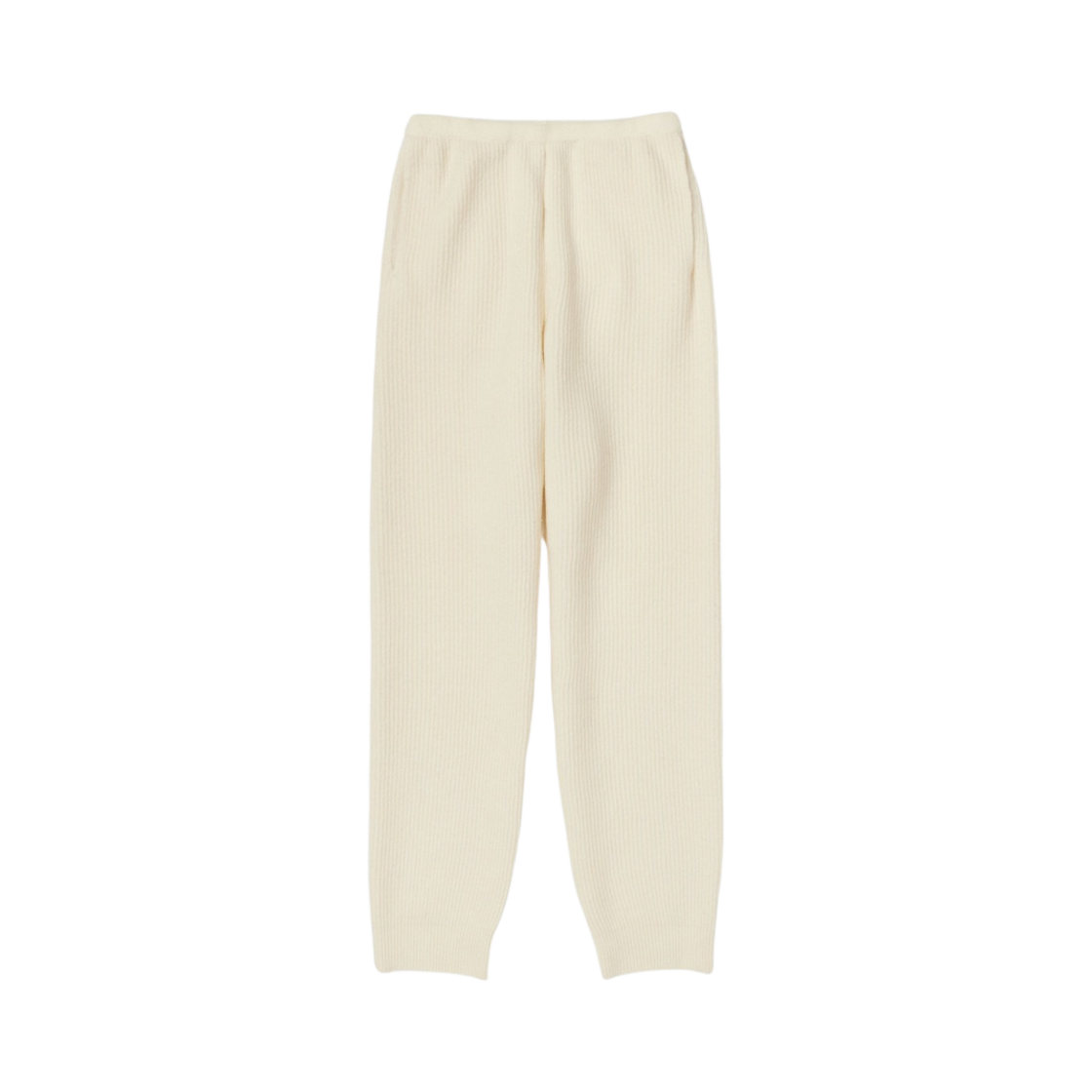 오라리 밀드 프렌치 메리노 립 니트 팬츠 아이보리 화이트 - 23AW(Auralee Milled French Merino Rib Knit Pants Ivory White - 23AW) - 1