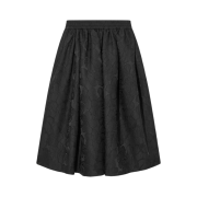 (W) COS Floral Jacquard A-Line Midi Skirt Black