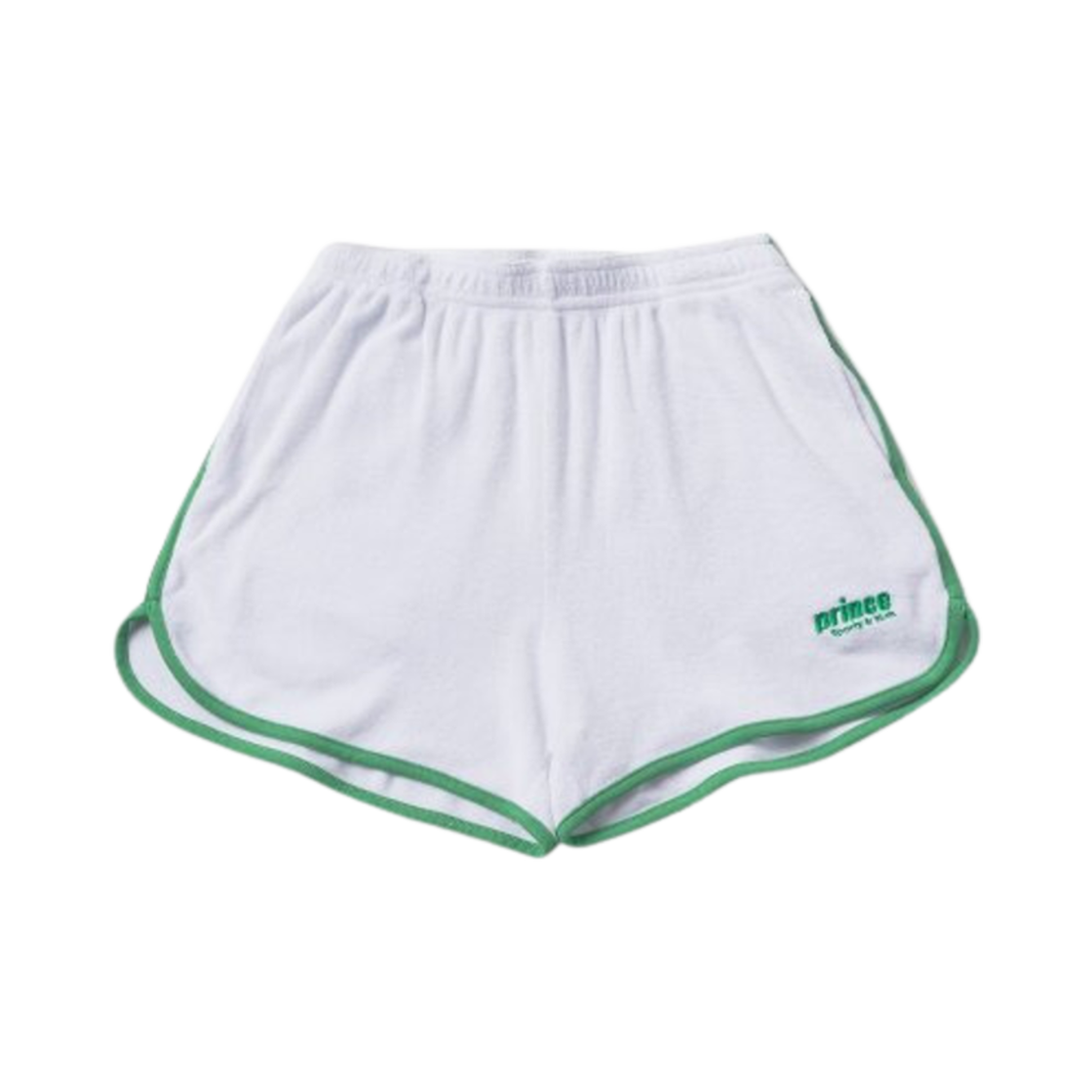 스포티 앤 리치 프린스 스포티 스폰지 쇼츠 화이트 캘리(Sporty & Rich Prince Sporty Sponge Shorts White Kelly)