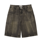 Millo Archive Denim Bermuda Pants Washed Brown