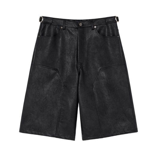 WB117 Haleine Carpenter Faux Leather Bermuada Shorts Black (WB117)