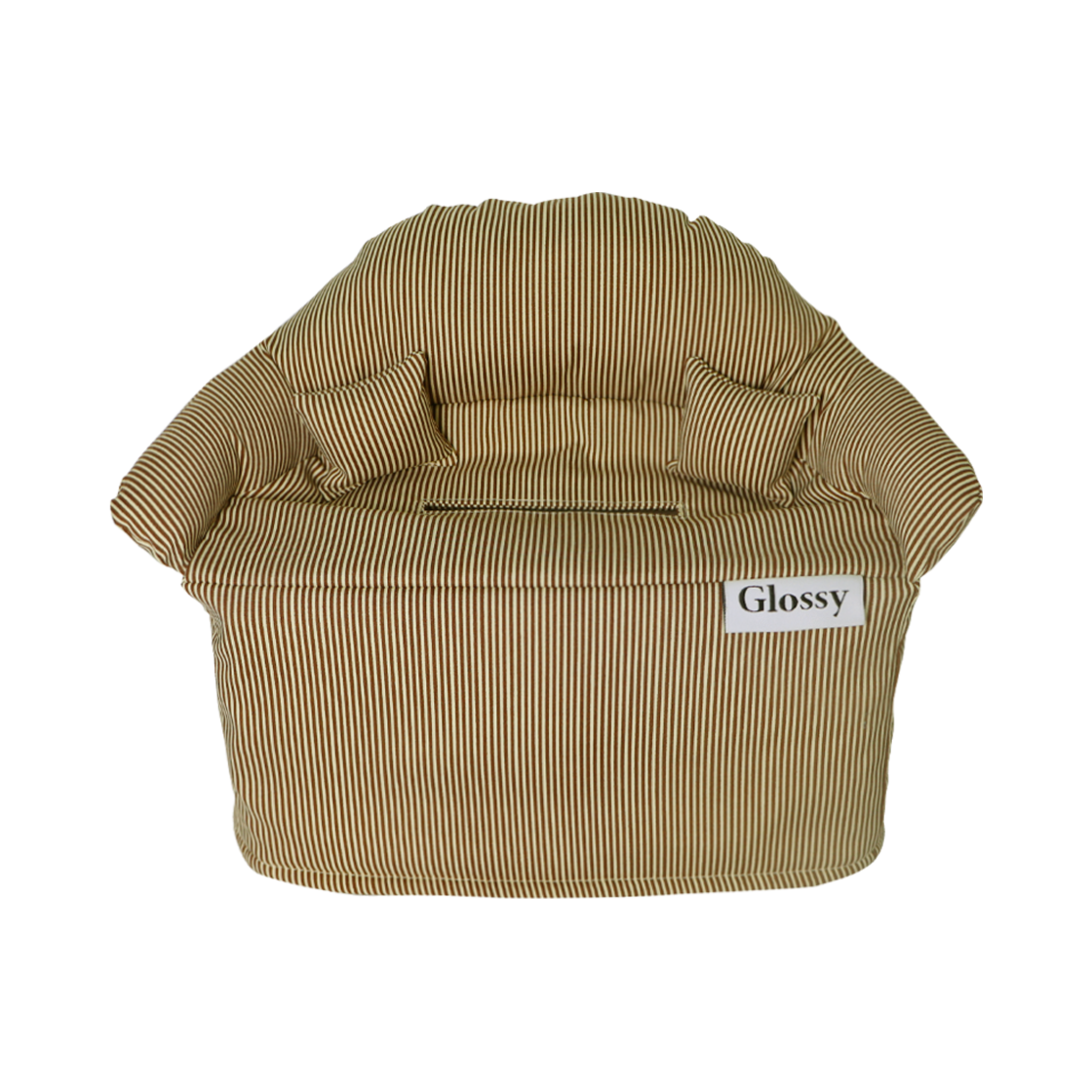 GL-TC001-YE Glossy Sweety Stripe Sofa Tissue Cover Brown
