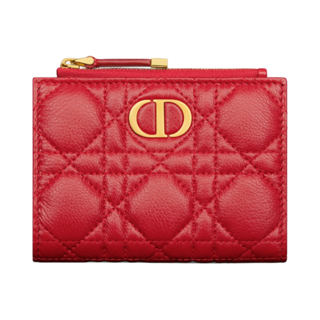디올 카로 달리아 지갑 투 톤 가넷 레드 버건디 서플(Dior Caro Dahlia Wallet Two Tone Garnet Red Burgundy Supple) - 1
