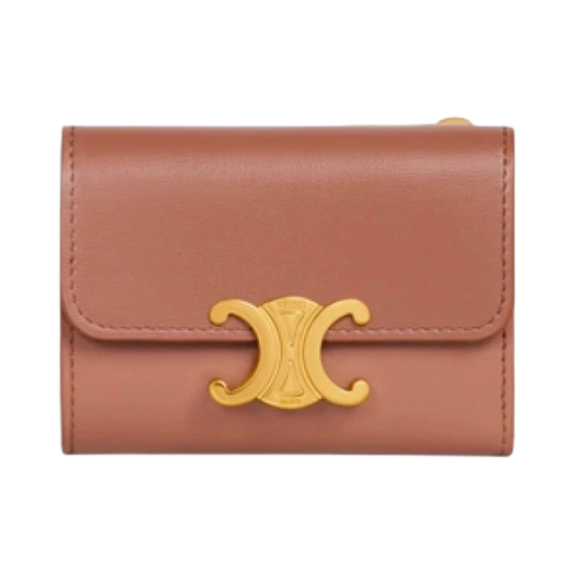 Celine Compact Wallet with Coin in Shiny Calfskin Bronze