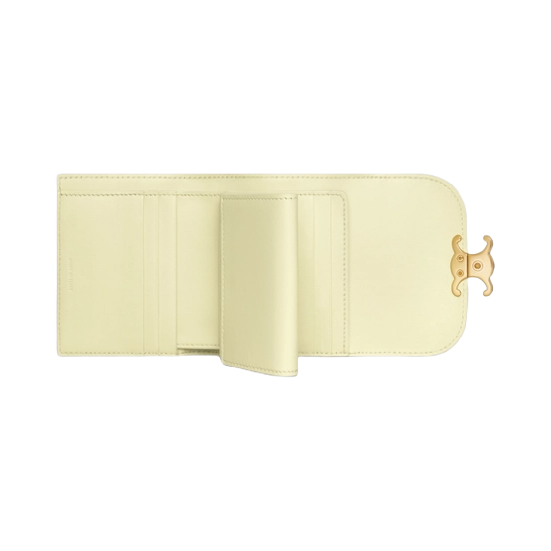 셀린느 샤이니 카프스킨 트리옹프 스몰 플랩 지갑 라이트 옐로우(Celine Triomphe Small Flap Wallet in Shiny Calfskin Light Yellow) - 4