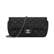 Chanel Glasses Case with Classic Chain Grained Calfskin & Silver Black