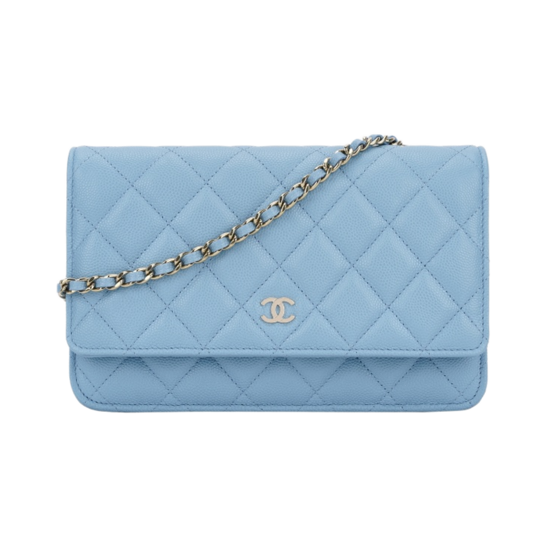 AP0250-Y33352-NH626 Chanel Classic Wallet On Chain Grained Calfskin & Gold Light Blue - 대표 이미지 #1
