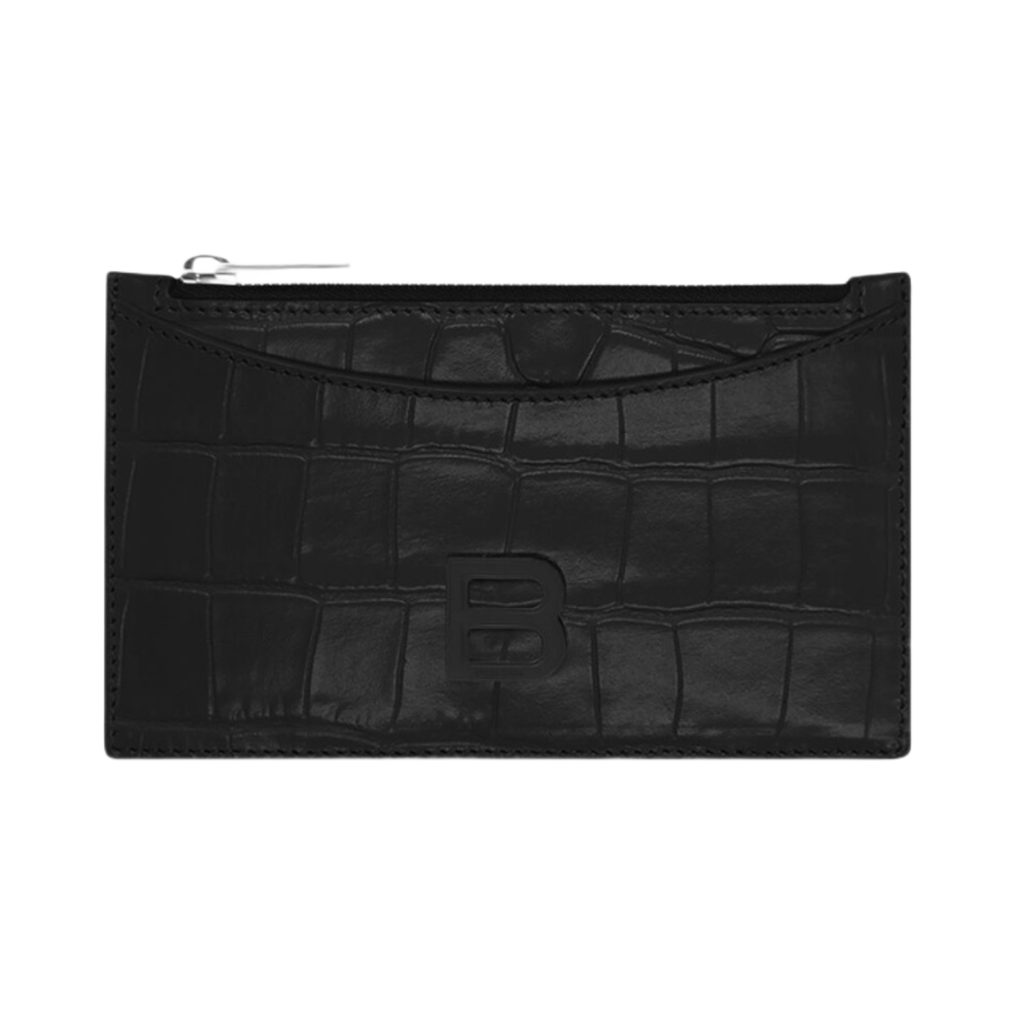 발렌시아가 크로커다일 엠보스 카프스킨 아워글래스 롱 코인 카드 홀더 블랙(Balenciaga Hourglass Long Coin and Card Holder in Crocodile Embossed Calfskin Black) - 1
