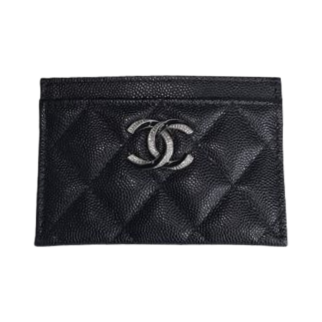 샤넬 카드 홀더 샤이니 그레인드 카프스킨 에나멜 스트라스 & 골드 메탈 블랙(Chanel Card Holder Shiny Grained Calfskin Enamel Strass & Gold Black) - 1
