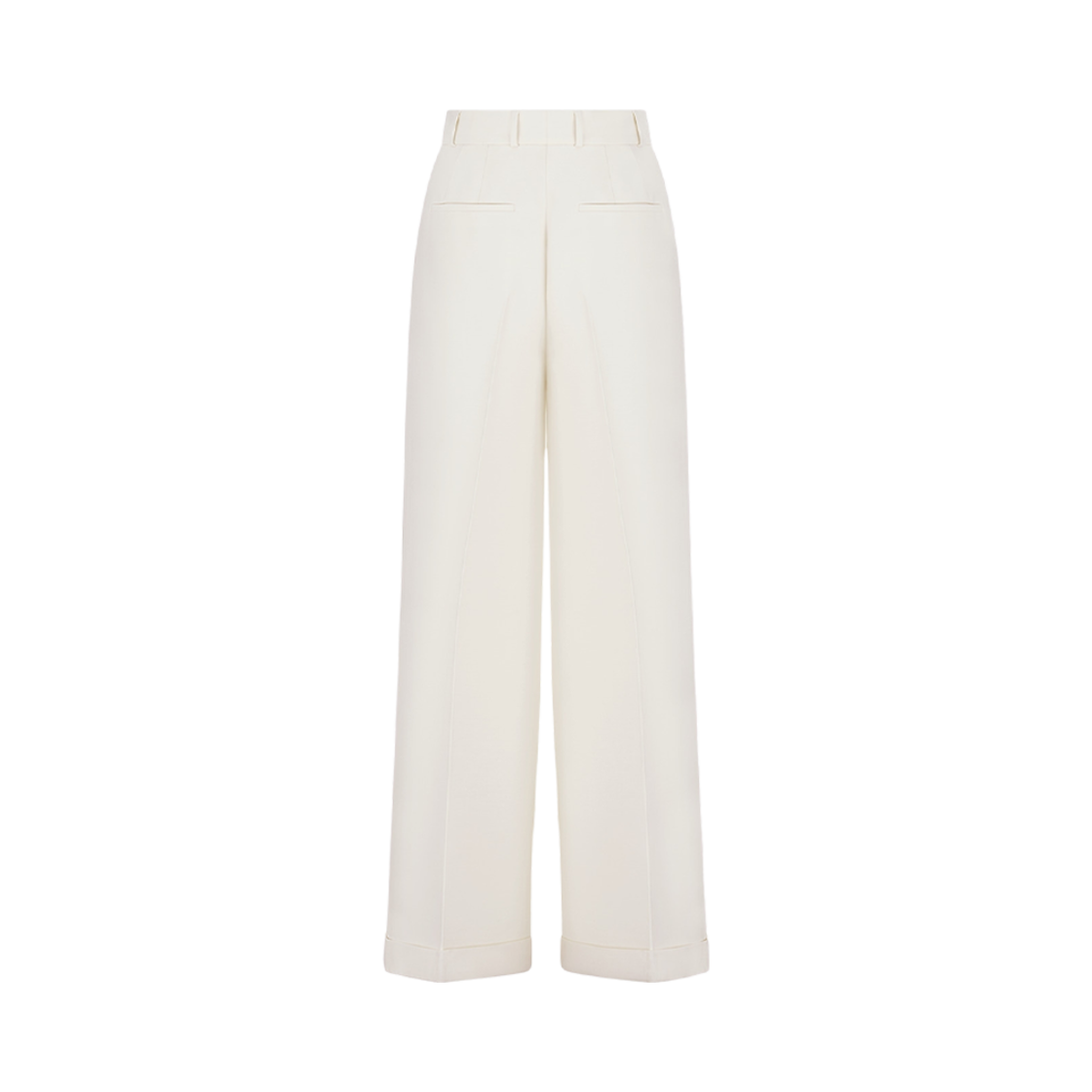 (W) 디올 플레어 팬츠 화이트 울 실크((W) Dior Flared Pants White Wool Silk) - 2