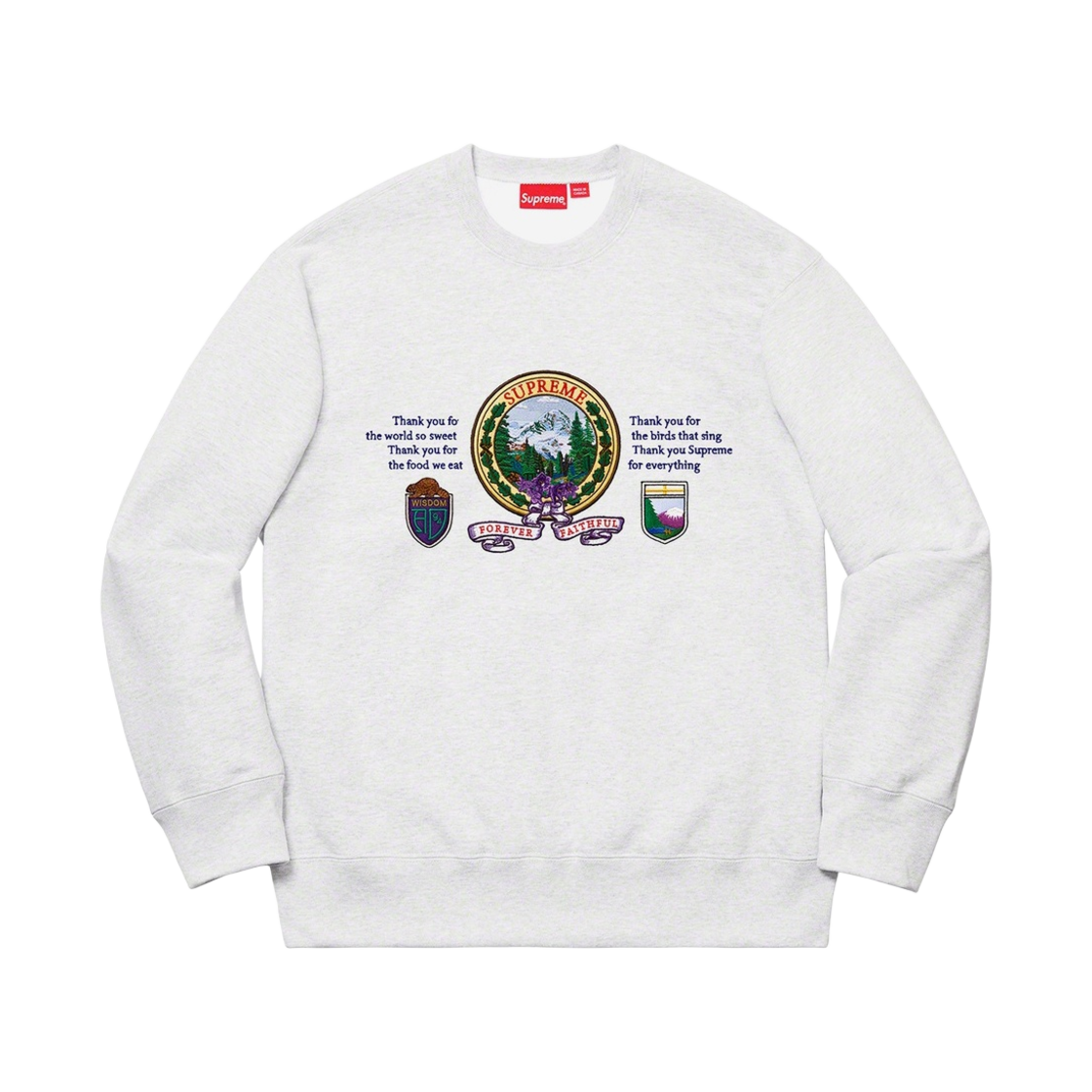 슈프림 마운틴 크루넥 애쉬 그레이 - 19FW(Supreme Mountain Crewneck Ash Grey - 19FW) - 1