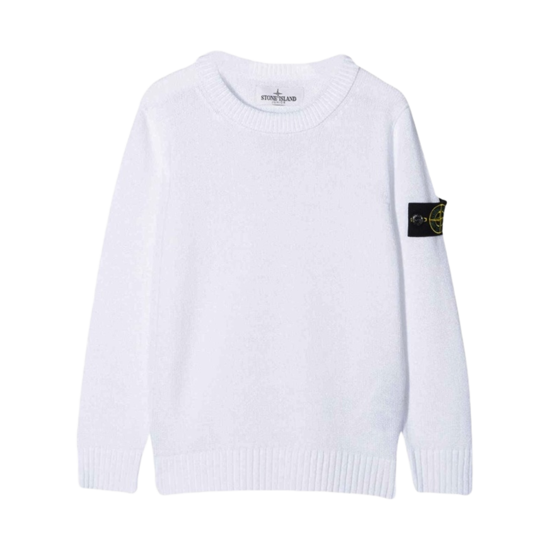 (키즈) 스톤 아일랜드 512A5 머서라이즈드 코튼 크루넥 니트 화이트 - 21SS((Kids) Stone Island 512A5 Mercerized Cotton Crewneck Knit White - 21SS) - 1
