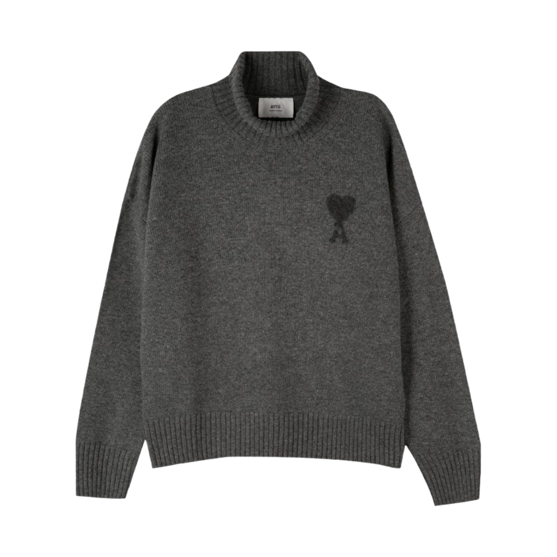 아미 하트 로고 니들 펀치 스웨터 헤더 그레이(AMI de Coeur Needle Punch Sweater Heather Grey) - 1