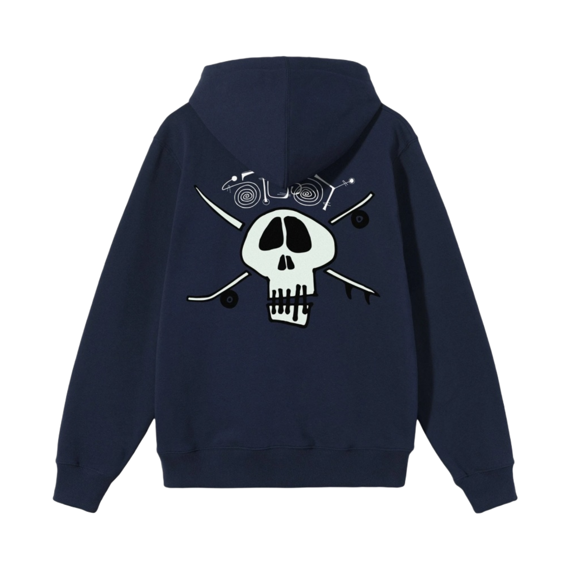 1924746 Stussy Surf Skate Skull Hoodie Navy - 대표 이미지 #1
