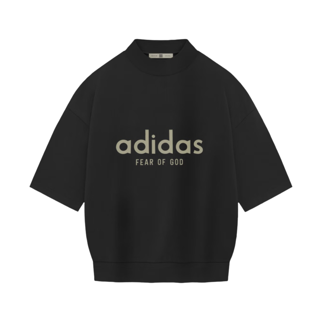 아디다스 x 피어 오브 갓 애슬레틱스 헤비 저지 3/4 모크 티셔츠 블랙 - KR 사이즈(Adidas x Fear of God Athletics Heavy Jersey 3/4 Mock T-Shirt Black - KR Sizing)