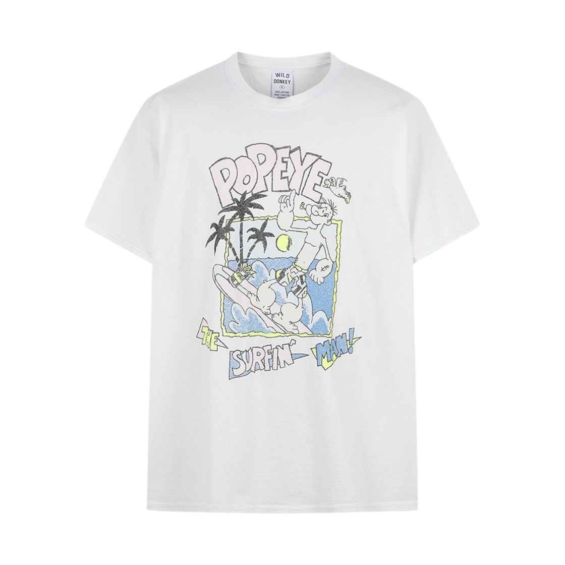 와일드 동키 서핑 맨 티셔츠 엑스트라 스트롱 워시드 스카이(Wild Donkey Surfin Man T-Shirt Extra Strong Washed Sky)