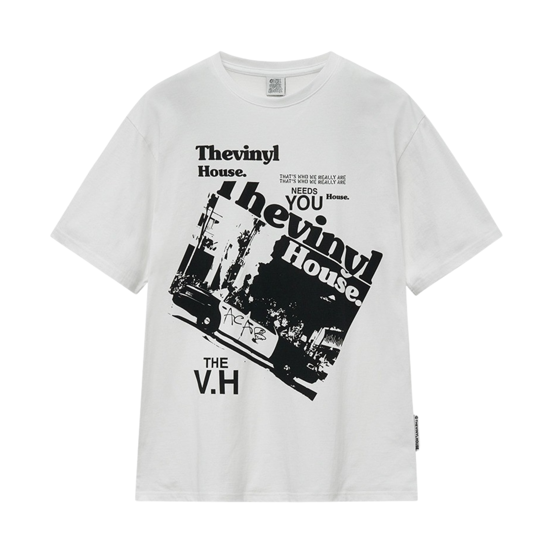 더바이닐하우스 포스터 티셔츠 화이트