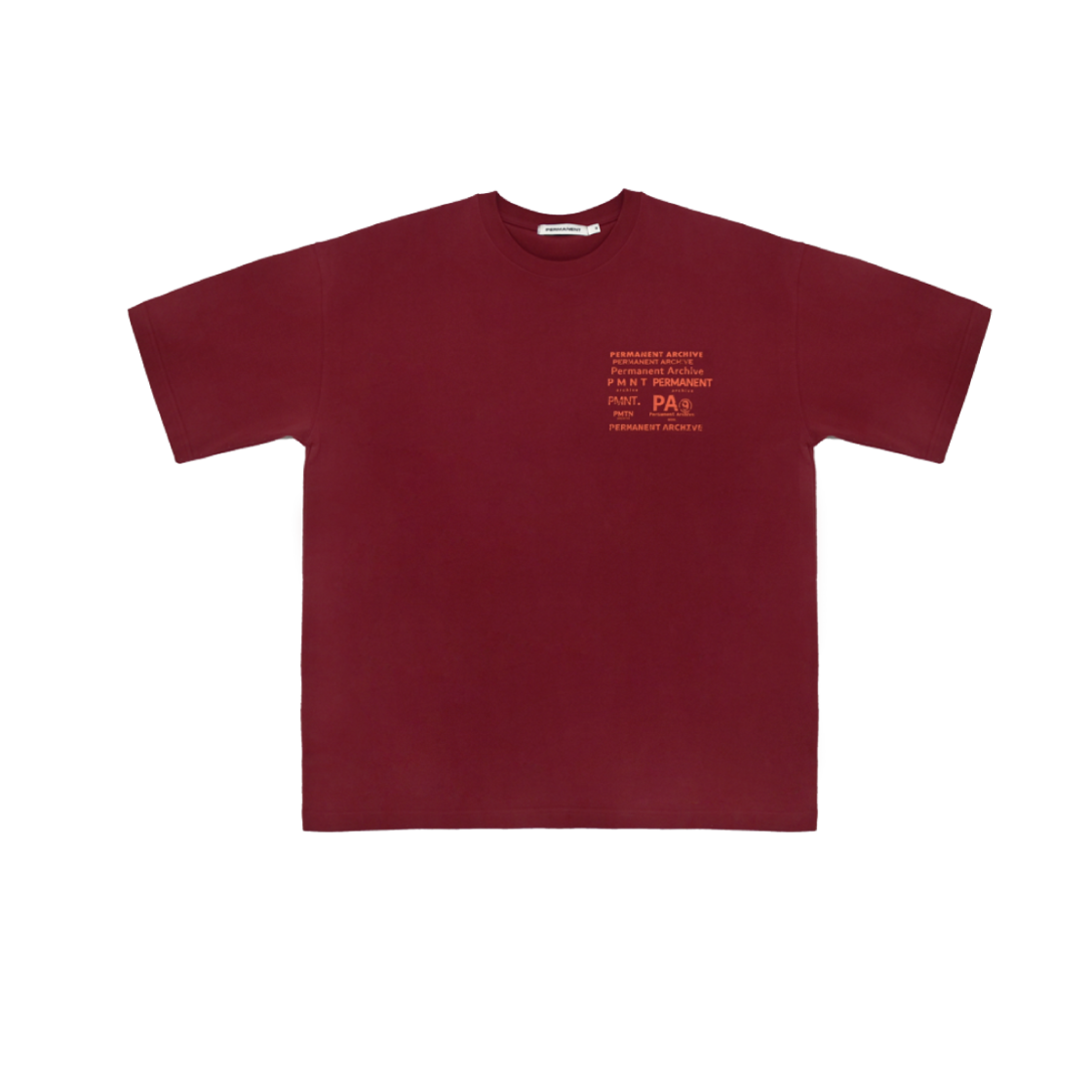 퍼머넌트 아카이브 레터링 티셔츠 버건디(Permanent Archive Lettering T-Shirt Burgundy)