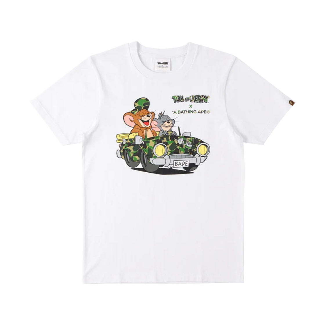 (W) 베이프 x 톰과 제리 크루징 티셔츠 화이트((W) BAPE x Tom & Jerry Cruising T-Shirt White) - 1