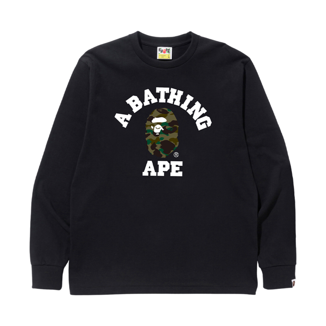 베이프 퍼스트 카모 컬리지 티셔츠 블랙(BAPE 1st Camo College T-Shirt Black) - 1