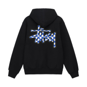 Stussy Checker Stock Hoodie Black