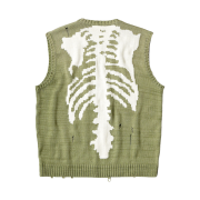 Kapital 5G Cotton Knit Bone Vest Khaki