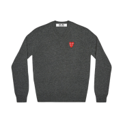 Play Comme des Garcons Double Eye V-Neck Sweater Grey