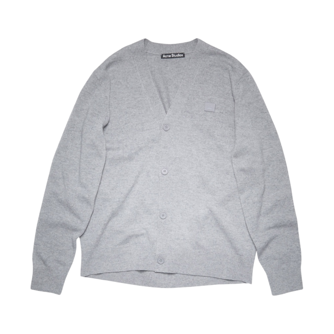 아크네 스튜디오 케베 페이스 브이넥 가디건 그레이 멜란지(Acne Studios Keve Face V-Neck Cardigan Grey Melange)