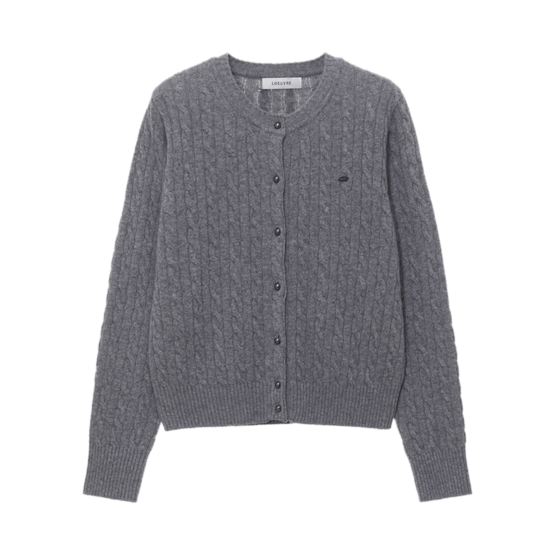 SK4WD927 (W) Loeuvre Wool Blend Cable Knit Cardigan Melange Grey