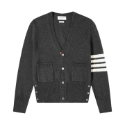 Thom Browne Shetland 4-Bar Classic Cardigan Dark Grey