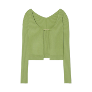 (W) Jacquemus La Maille Pralu Longue Seamless Cardigan Green